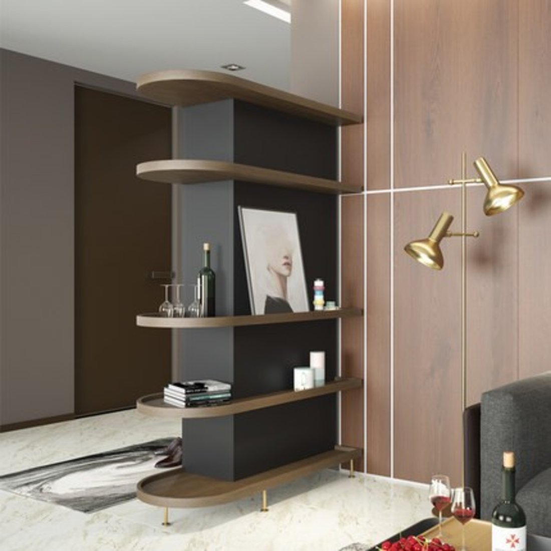 北欧门厅柜酒柜现代简约隔断柜双面储物柜