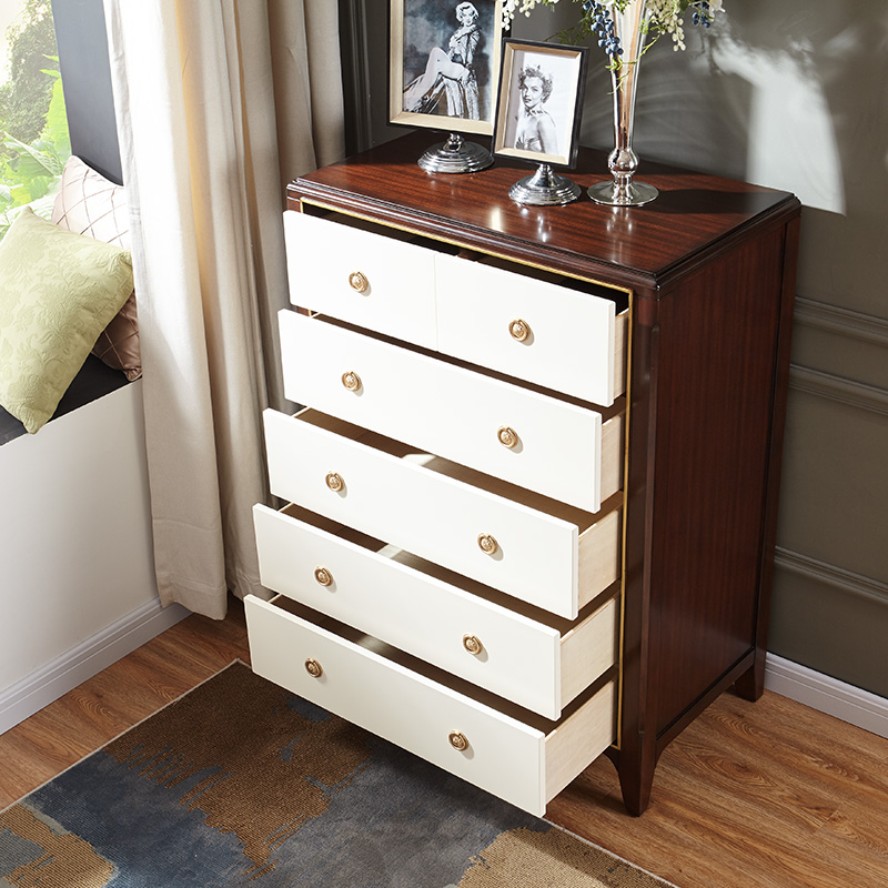 沙比利木皮新美式斗柜,凹得 order,建e优选,设计师原创家具品牌商城