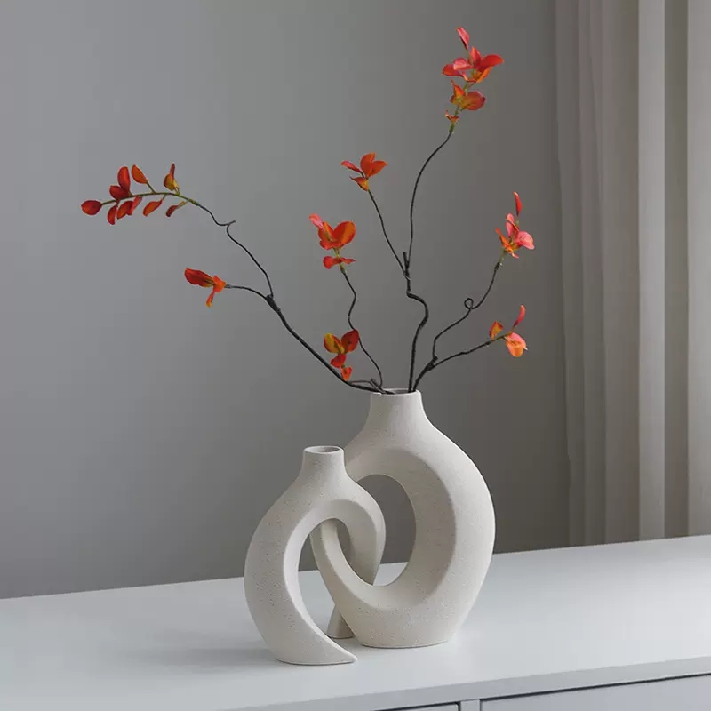 新中式创意陶瓷花瓶摆件客厅插花电视柜摆设书房茶室禅意装饰品
