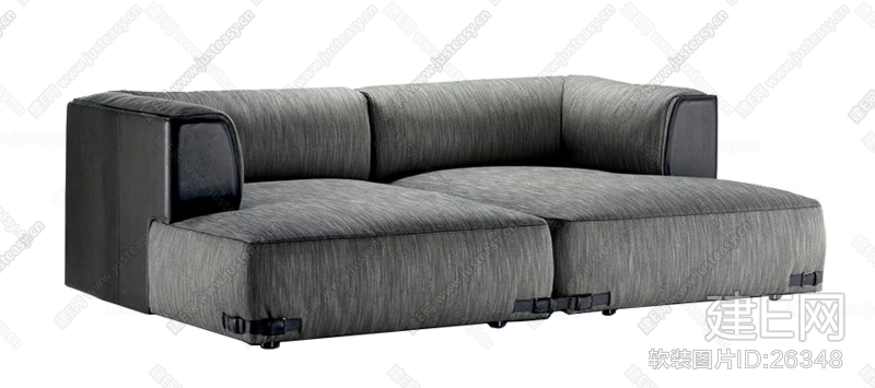 Fendi芬迪现代灰色双人沙发