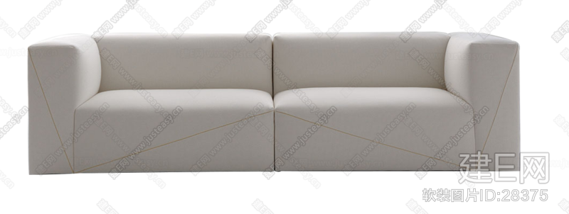 Fendi芬迪现代白色双人沙发