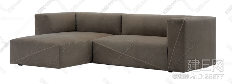 Fendi芬迪现代褐色转角沙发