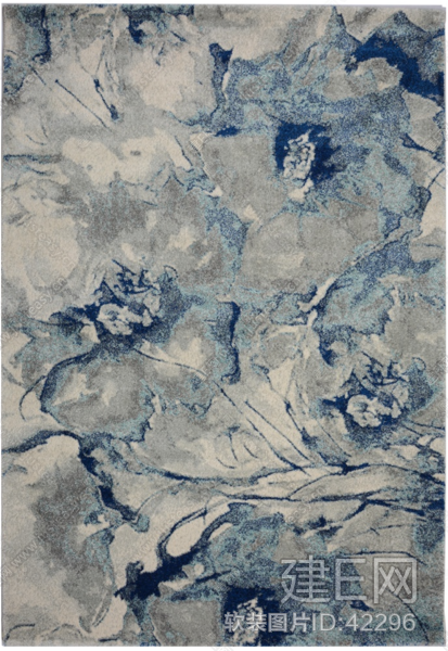现代抽象蓝色地毯