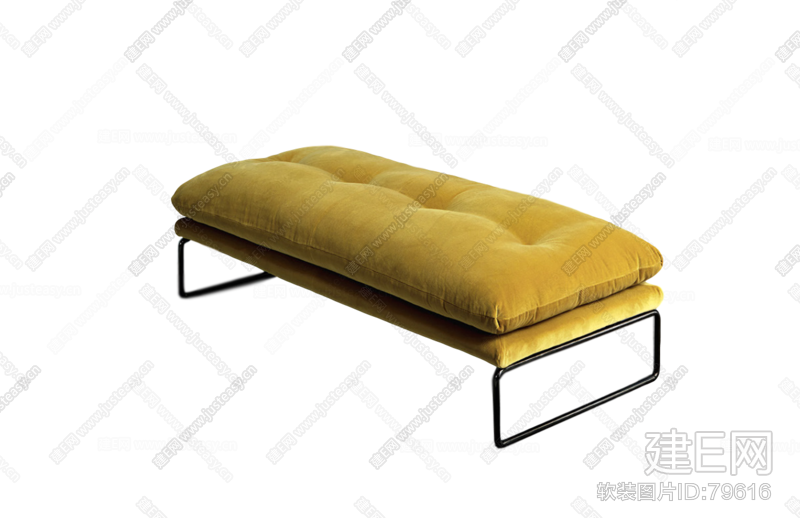 现代黄色沙发凳