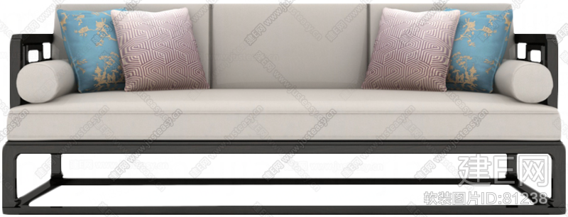 丽维拉 新中式沙发现代简约实木沙发组合客厅整装沙发工程酒店家具定制云墅系列-三人沙发SF190DC